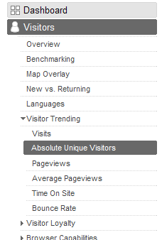 Google Analytics Absolute Unique Visits