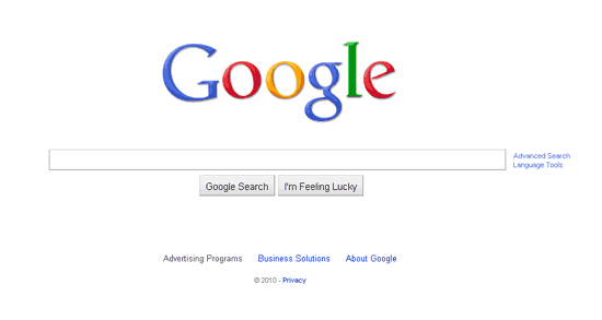 Google Instant Search Start Screen
