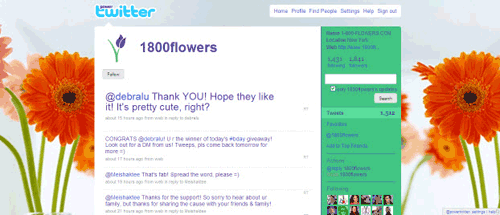 1 800 Flowers Twitter Page