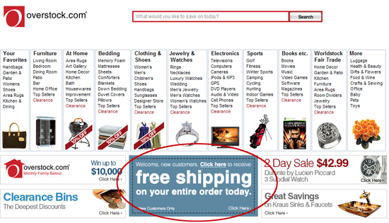 Overstock.com free shipping offer